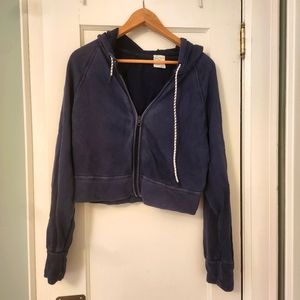 Aerie Cropped Zip Up Hoodie